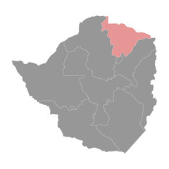 Mashonaland Central province map, administrative division of Zimbabwe. Vector illustration.