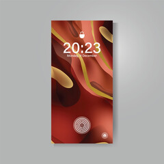 Smartphone screen with abstract marble wallpaper creative