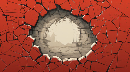 Illustration of a cracked wall