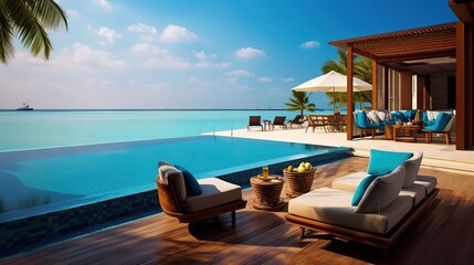 the pool at or near maldives at sunny