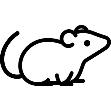 mouse rodent icon vector black outline