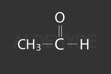 Fototapeta na wymiar Aldehyde molecular skeletal chemical formula
