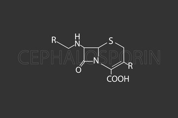 Cephalosporin molecular skeletal chemical formula