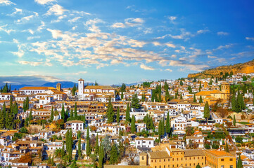 Fototapeta na wymiar Townscape and skyline of Granada, Spain