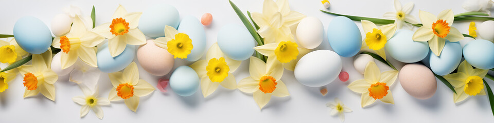 Fototapeta premium easter eggs border