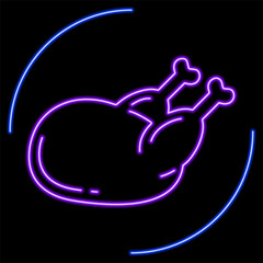 turkey neon sign, modern glowing banner design, colorful modern design trends on black background. Vector illustration.