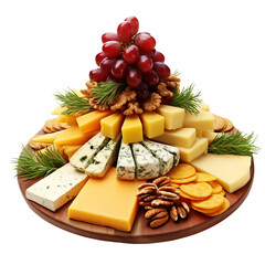 Christmas Tree Cheese Platter on a transparent background