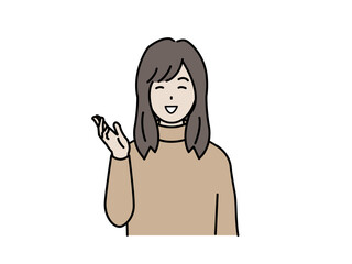 話をする若い女性のイラスト