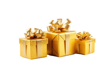 Isolated Golden Gifts Transparent , Png