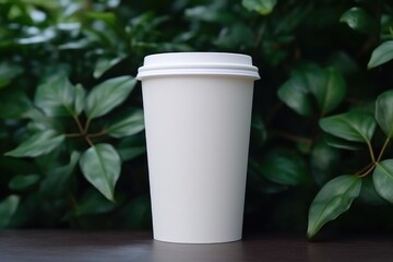 White blank paper takeaway coffee cup for mock up