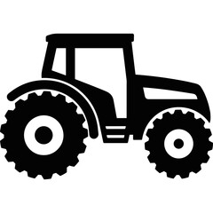 Obraz premium tractor farm equipment agriculture vehicle black silhouette icon vector