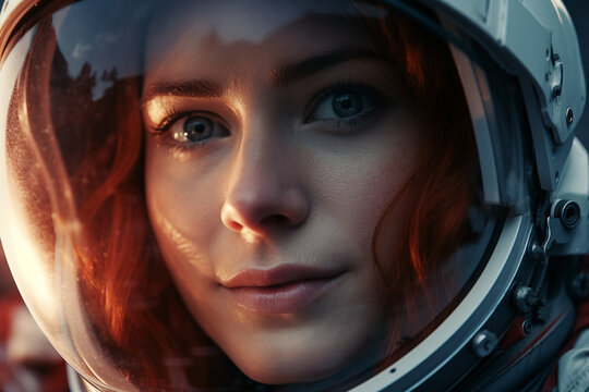 Created with generative ai tools astronaut portrait exploring deep space discover new planet