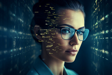 Successful Male Female Data Center IT Specialist Computer technologies Generative AI picture