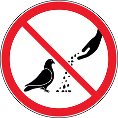 Tauben füttern verboten - Verbotszeichen