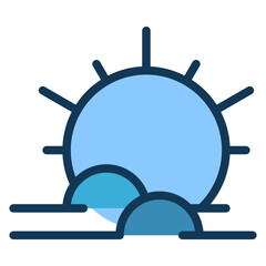 Sun Icon. included in ecology blue colour style icon set.