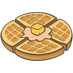 cartoon waffle dessert