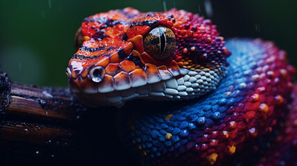 Macro shot of a colorful highly venomous