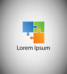 A logo with puzzle pieces