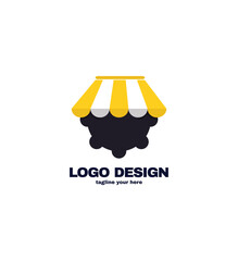 Burger shop logo design and abstract illustration.