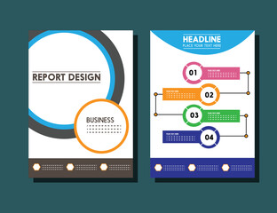business report templates circles and infographic styles
