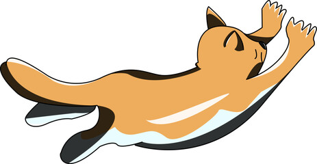 Cat jumping vector drawing illustration