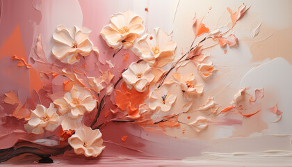 Apricot crush color , Trendy color of the year 2024, oil paint style 