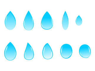 Set of water drops. Water drop icons.