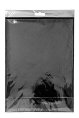 Isolated Plastic Wrap Texture on transparent background. Realistic crumpled plastic overlay and photo effect. Wrinkled Surface. For music CD covers, posters, greeting cards, banners, web design. © smishura