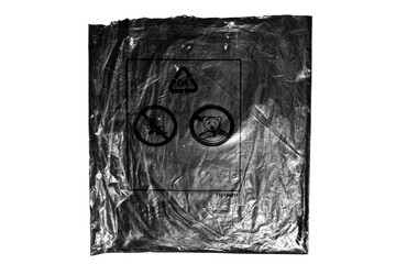 Isolated Plastic Wrap Texture on transparent background. Realistic crumpled plastic overlay and...