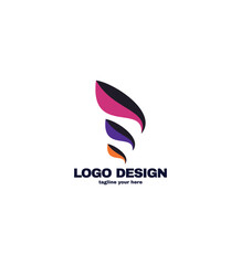 Vector abstract feather wings logo