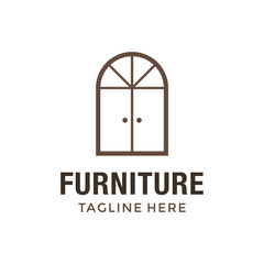 furniture minimalist logo design illustration, design interior logo, furniture gallery logo design