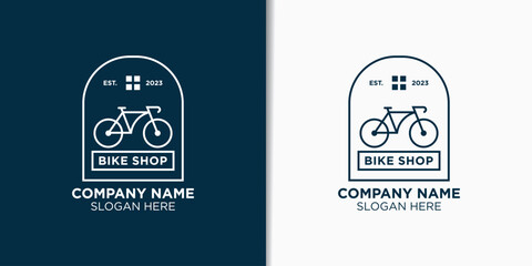 outdoor sport logo design concept, bike sport logo design inspiration - obrazy, fototapety, plakaty