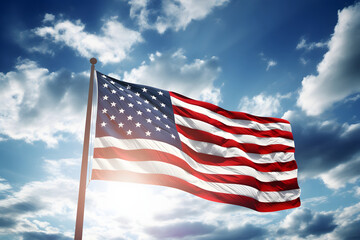 Obraz premium american flag against sky.