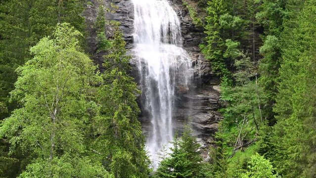 Melnikfall waterfall in the Malta river in the Maltatal in Carinthia Austria during springtime.