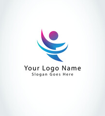 Vector people care logo design template
