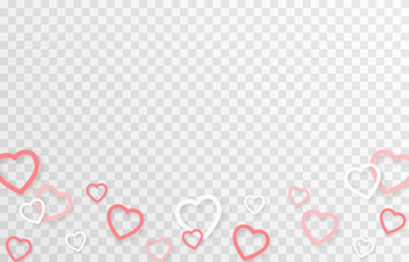 Paper hearts png. Paper confetti in the shape of a heart for Valentine's Day. Paper decorations, elements, png. Mothers Day. March 8
