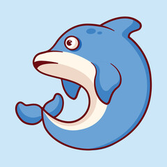 Fototapeta premium Cute dolphin character vector illustration