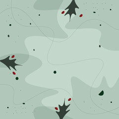 Abstract Memphis Style Christmas Tree  Background Trendy Green Dots Lines Vector Design