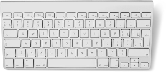 Close up view isolated desktop keyboard on plain background suitable for your element project. - Powered by Adobe