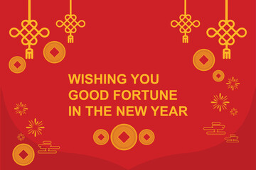 Naklejka na ściany i meble Chinese new year background with golden border