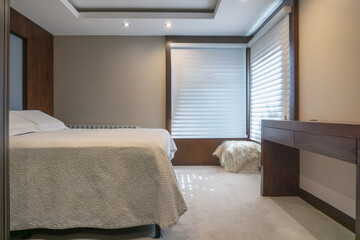 Bedroom interior with a bed