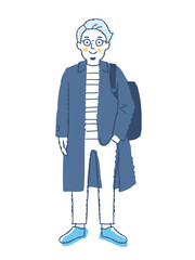 笑顔の若い男性　全身