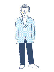 笑顔の若い男性　全身　