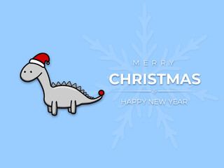 New year 2024. Year of the dragon. Minimalistic text template with the dragon. Christmas template 