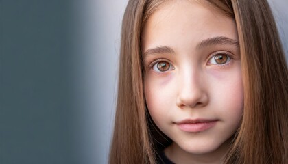 Naklejka premium A Look into a Young Mind: A Close-up Portrait of a Curious Girl