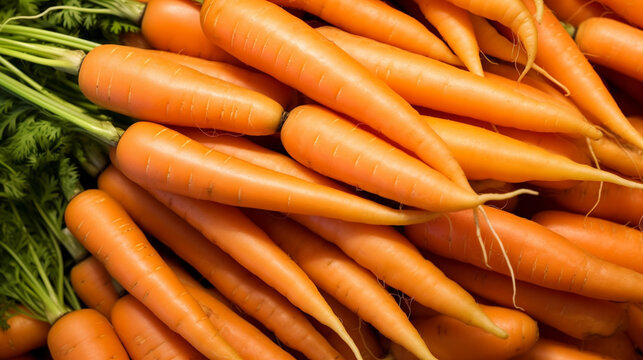 A clear image of some fresh & helthy carrots background