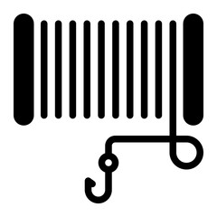fishing line glyph icon