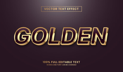 Design editable text effect, golden text vector illustration