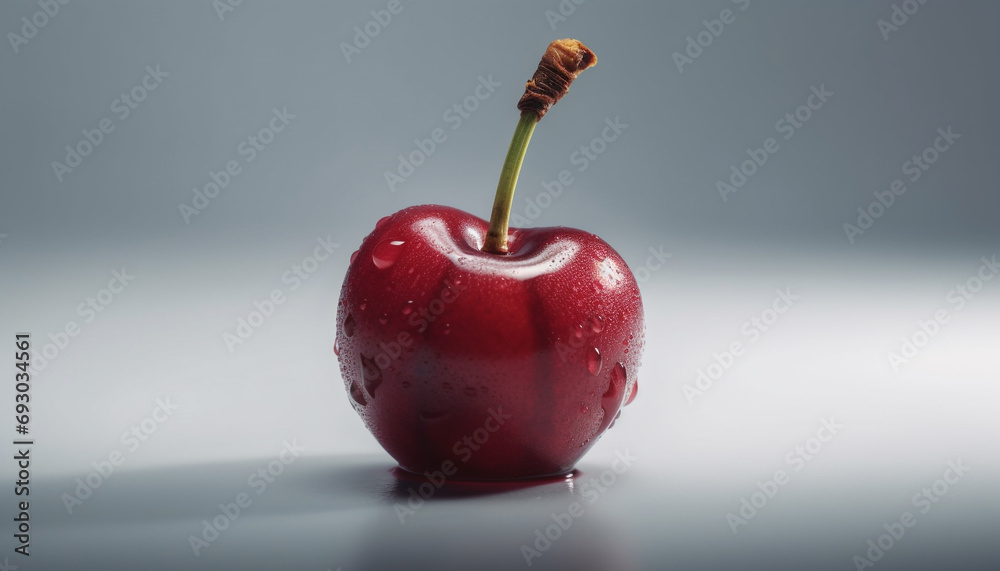 Sticker Juicy apple, ripe and fresh, a gourmet snack in nature studio generated by AI