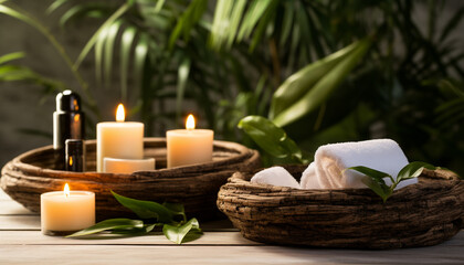 Relaxation, nature, aromatherapy, health spa, freshness, wellbeing, luxury, pampering generated by AI
